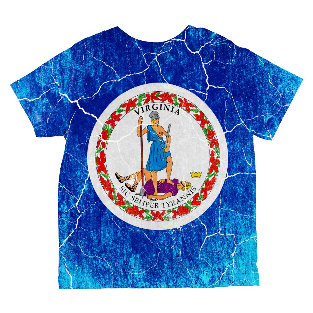 Virginia Vintage Distressed State Flag All Over Toddler T Shirt Toddler T-Shirts Old Glory