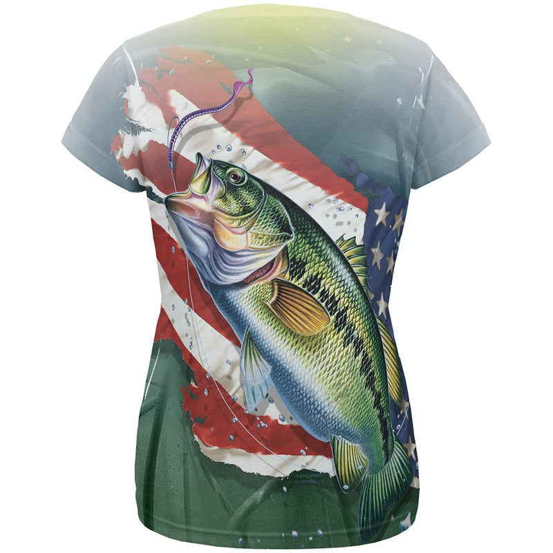 4th of July Always Be Yourself American Fishing All Over Womens T Shirt Women's T-Shirts Old Glory