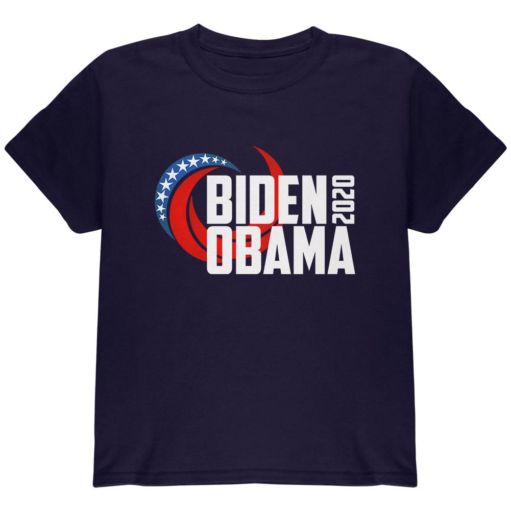 Presidential Election 2020 Biden Obama Swoosh Youth T Shirt Youth T-Shirts Old Glory XS Navy