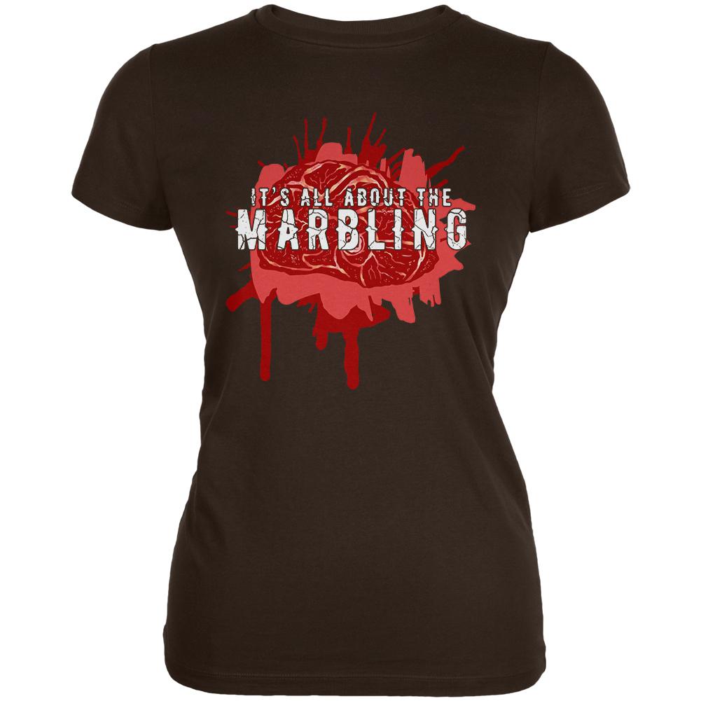 Steak All About the Marbling Juniors Soft T Shirt Juniors T-Shirts Old Glory 2XL Brown