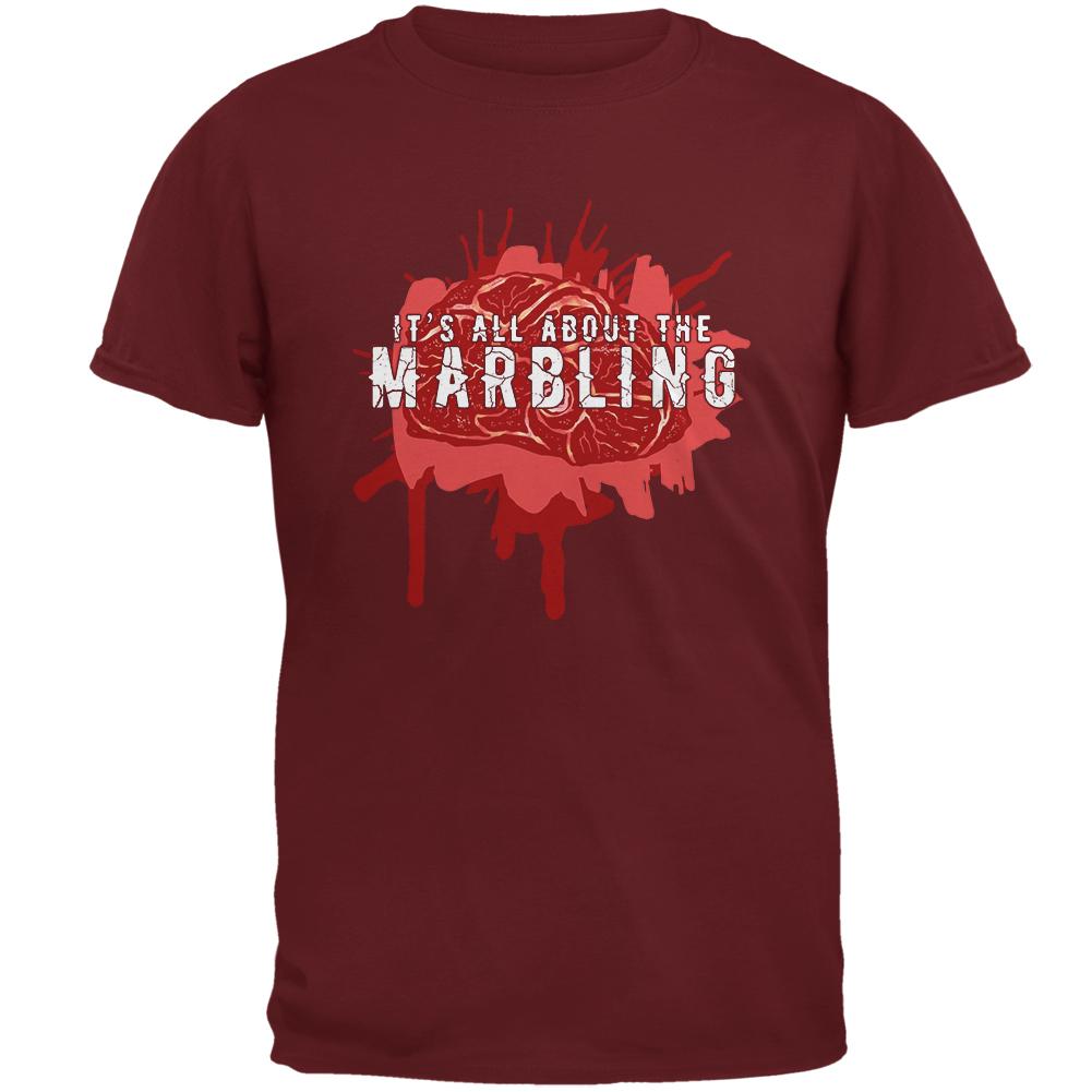 Steak All About the Marbling Mens T Shirt Men's T-Shirts Old Glory 2XL Garnet Red