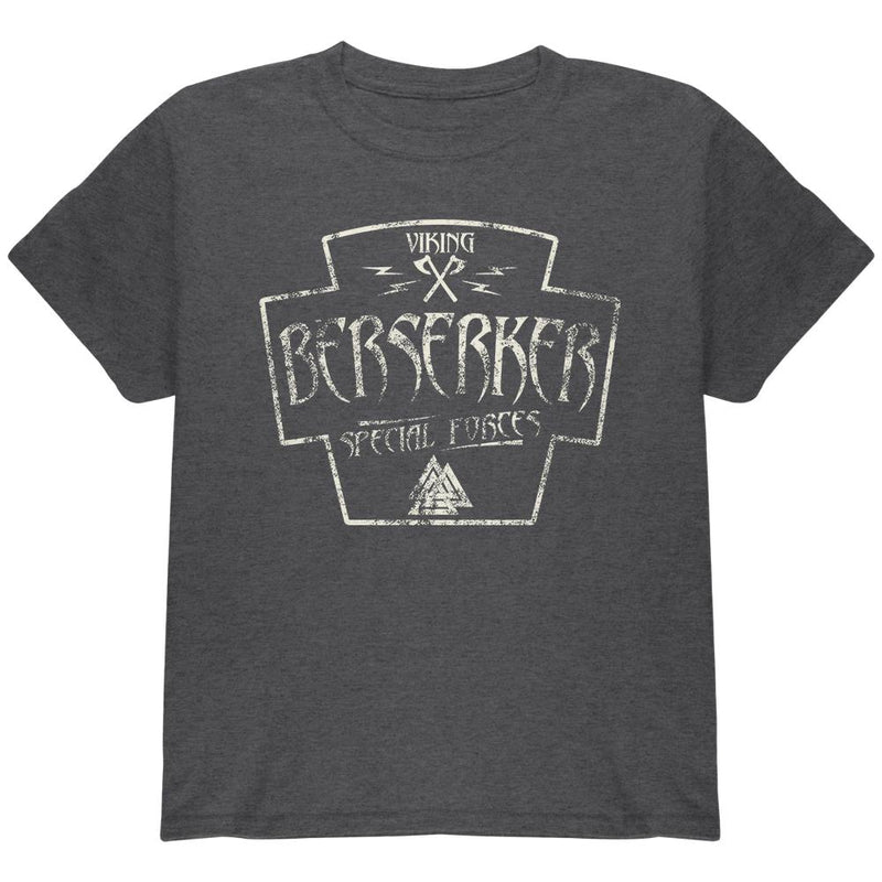 Berserker Viking Special Forces Retro Vintage Youth T Shirt Youth T-Shirts Old Glory LG Dark Heather