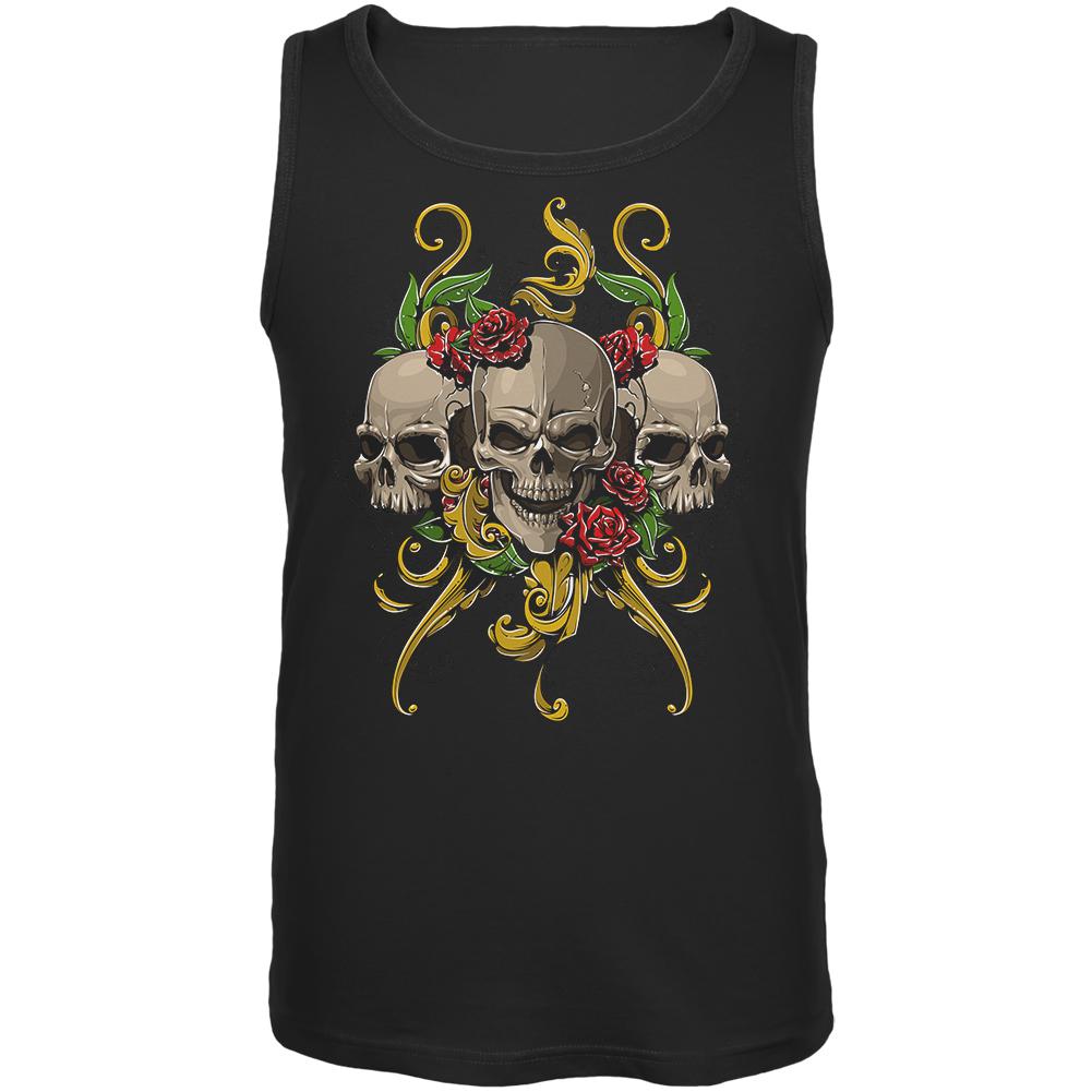 Skulls and Roses Mens Tank Top Men's Tank Tops Old Glory 2XL Black