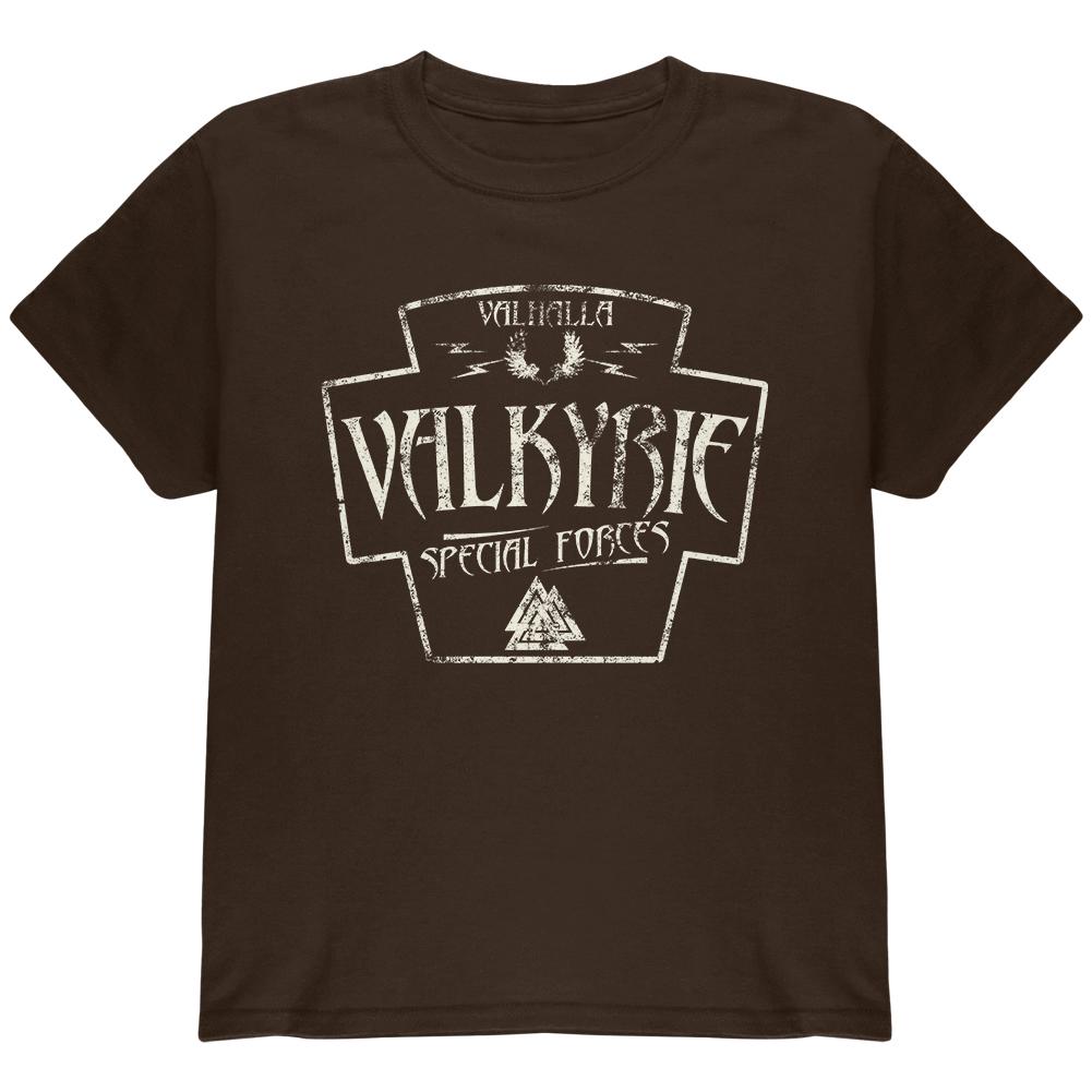 Valkyrie Valhalla Special Forces Retro Vintage Youth T Shirt Youth T-Shirts Old Glory LG Brown