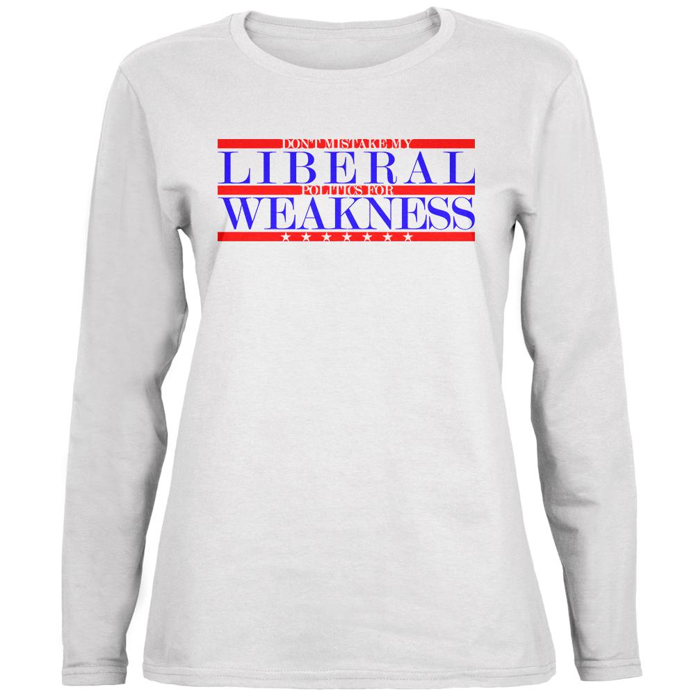 Don't Mistake Liberals for Weak Ladies' Relaxed Jersey Long-Sleeve Tee Women's Long Sleeves Old Glory 2XL White