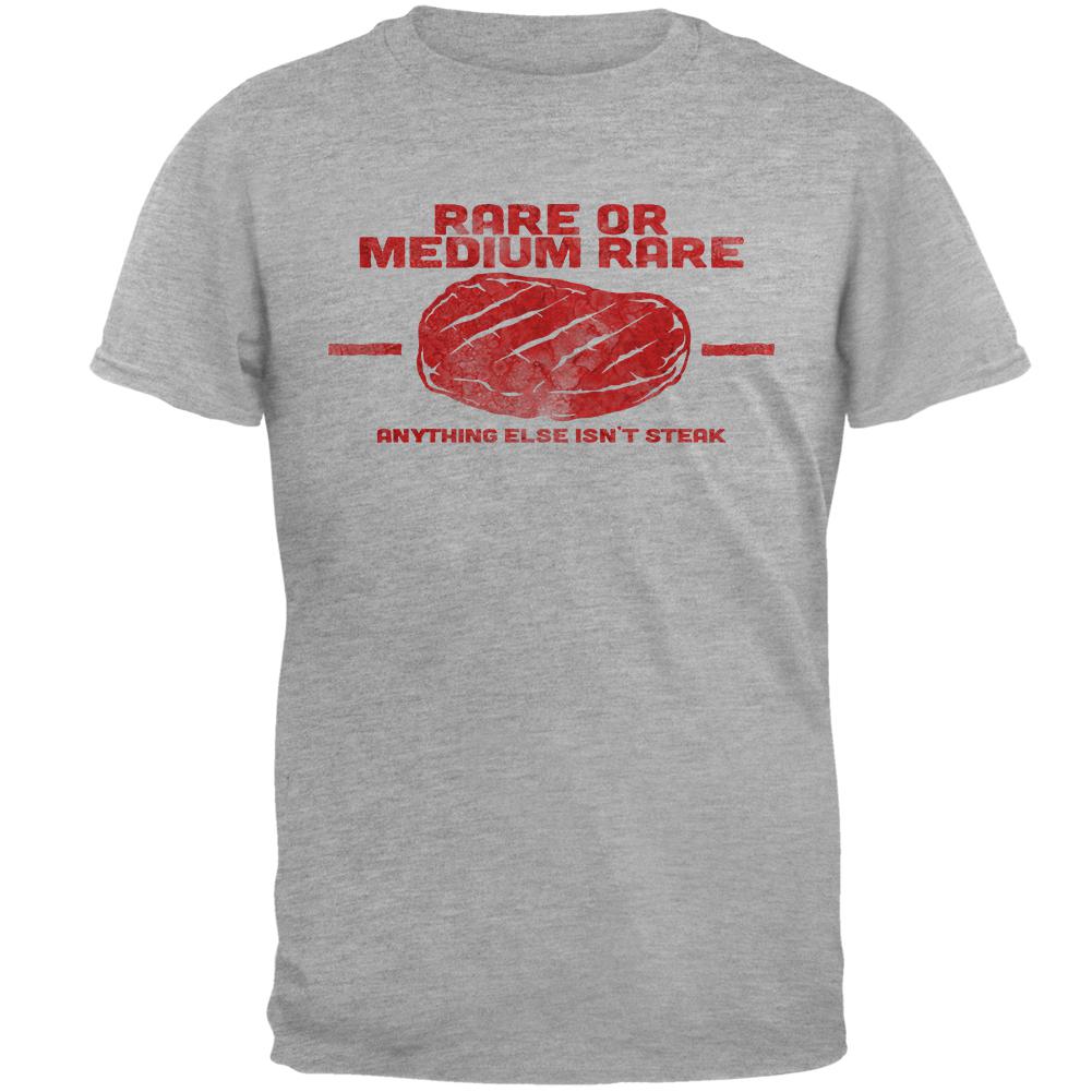 Steak Rare of Medium Rare Mens Soft T Shirt Men's T-Shirts Old Glory 2XL Heather