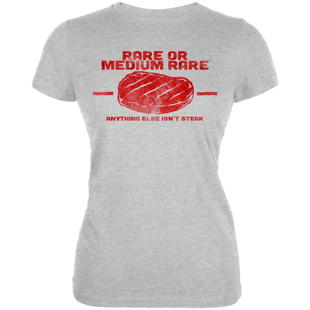 Steak Rare of Medium Rare Juniors Soft T Shirt Juniors T-Shirts Old Glory 2XL Heather