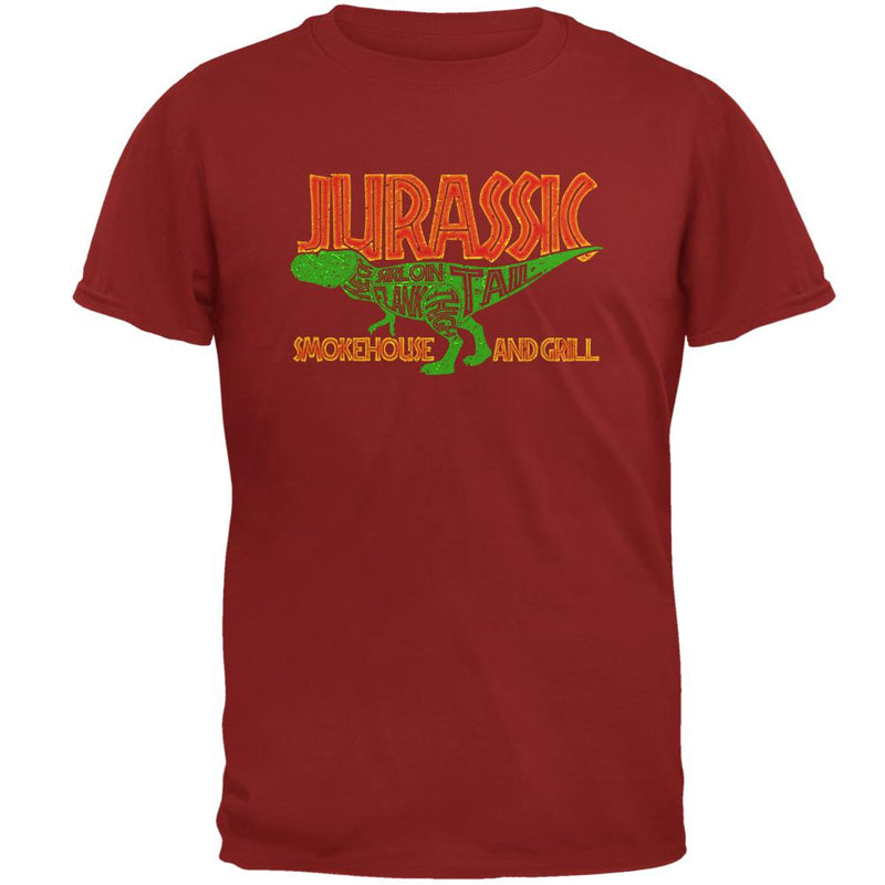 Jurassic Smokehouse and Grill Mens T Shirt Men's T-Shirts Old Glory 2XL Cardinal Red