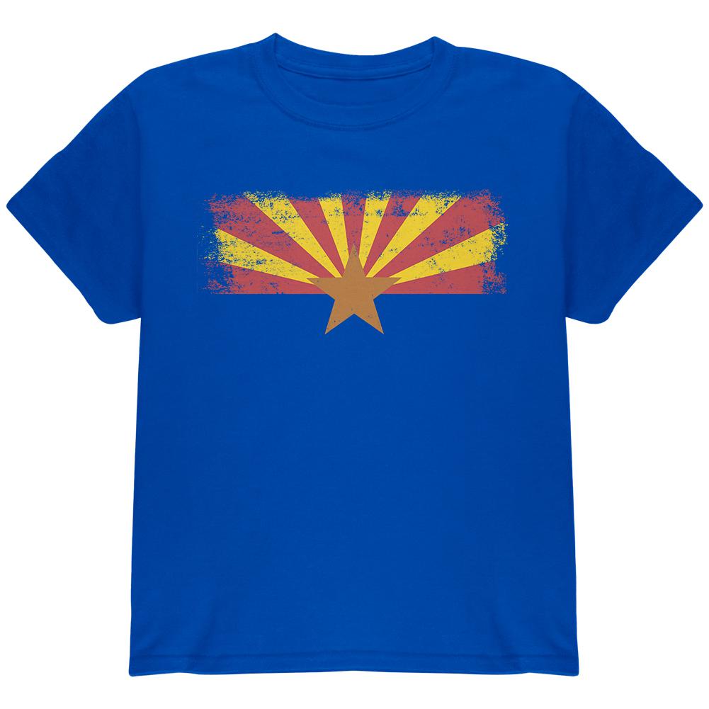 Born and Raised Arizona State Flag Youth T Shirt Youth T-Shirts Old Glory LG Royal