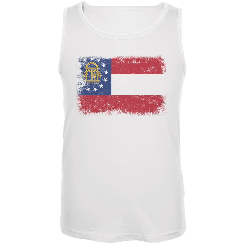 Born and Raised Georgia State Flag Mens Tank Top Men's Tank Tops Old Glory 2XL White