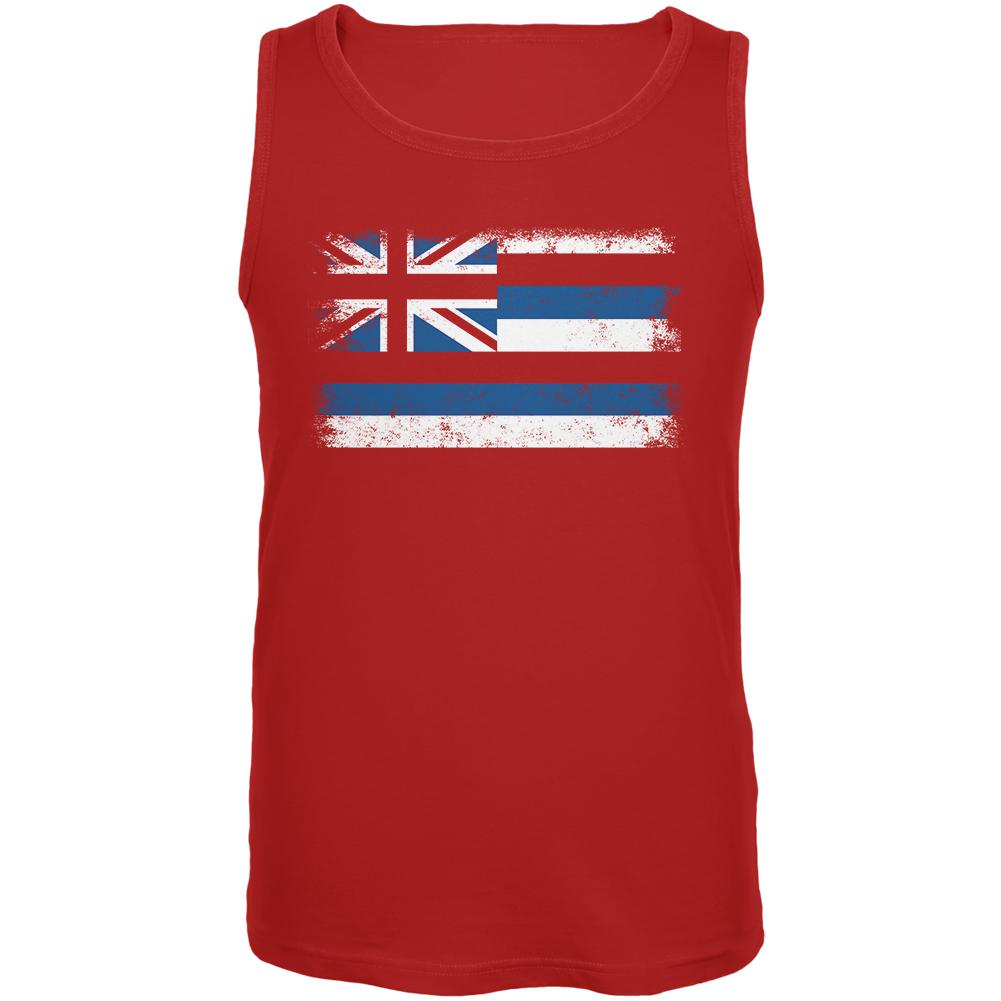 Born and Raised Hawaii State Flag Mens Tank Top Men's Tank Tops Old Glory 2XL Red