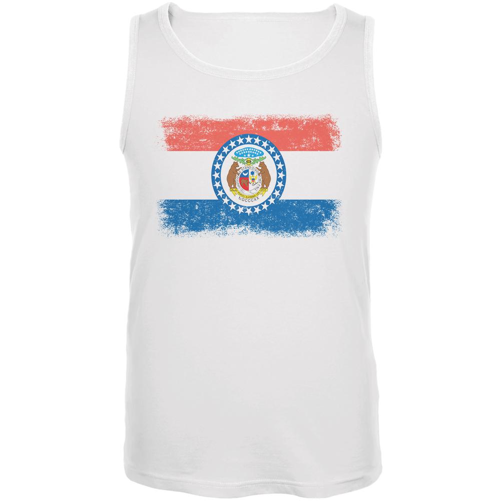 Born and Raised Missouri State Flag Mens Tank Top Men's Tank Tops Old Glory 2XL White