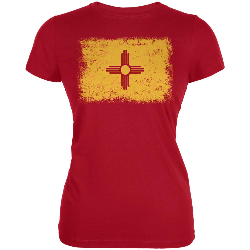Born and Raised New Mexico State Flag Juniors Soft T Shirt Juniors T-Shirts Old Glory 2XL Red