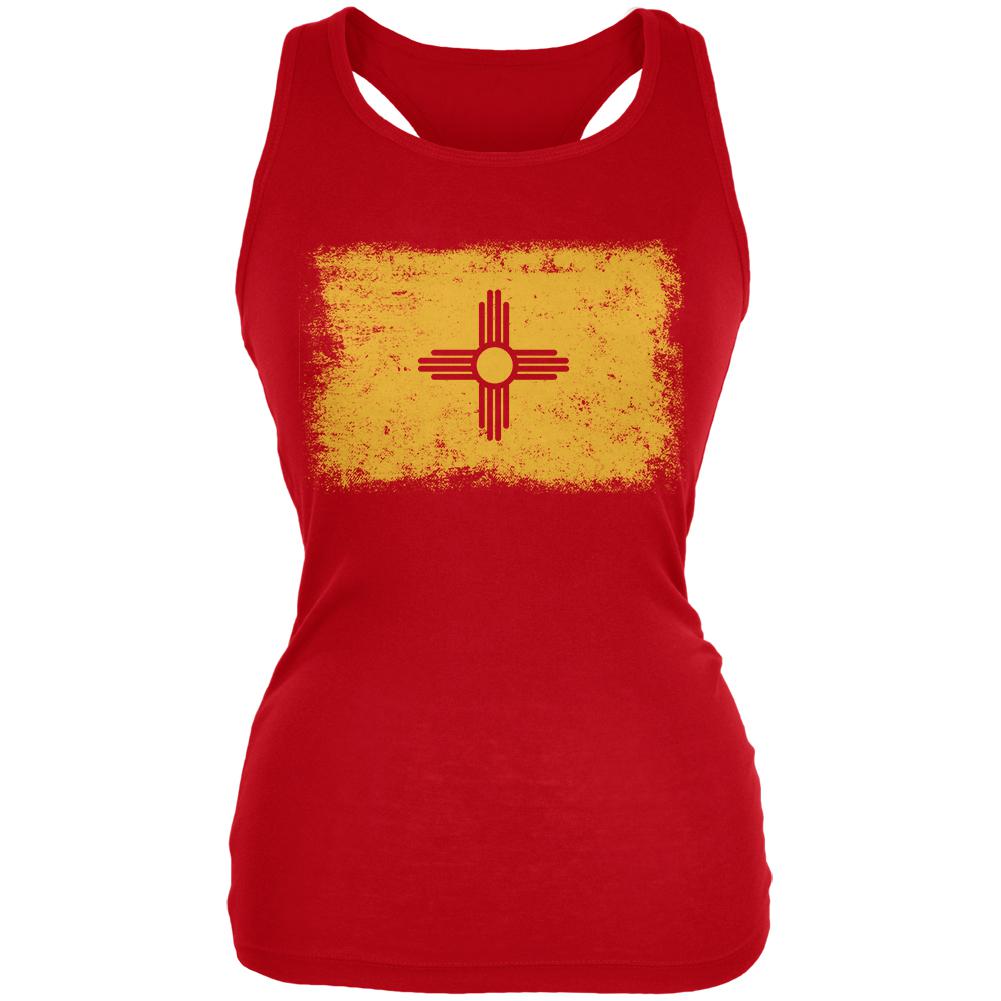 Born and Raised New Mexico State Flag Juniors Soft Tank Top Juniors Tank Tops Old Glory 2XL Red