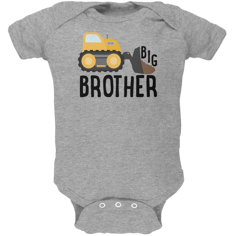 Big Brother Construction Truck Digger Soft Baby One Piece Baby One Piece Old Glory 0-3M Heather