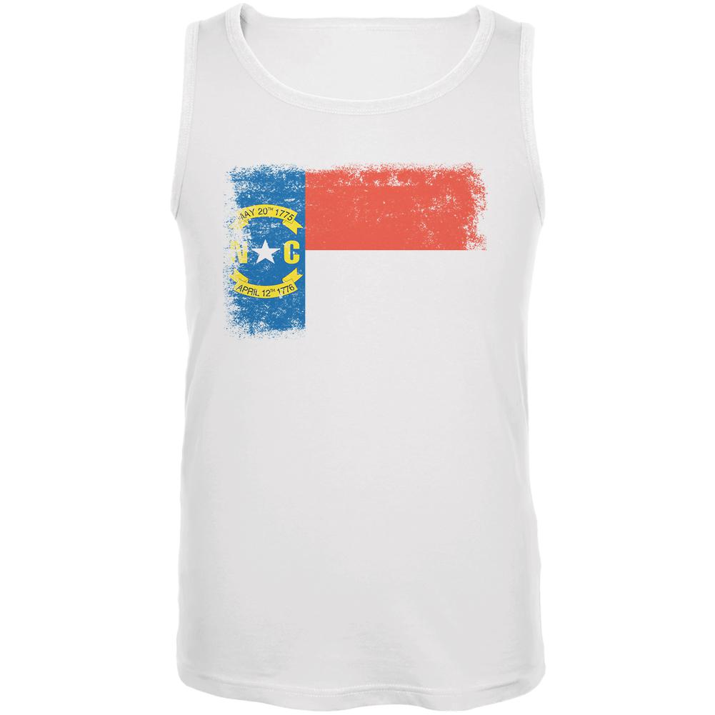 Born and Raised North Carolina State Flag Mens Tank Top Men's Tank Tops Old Glory 2XL White