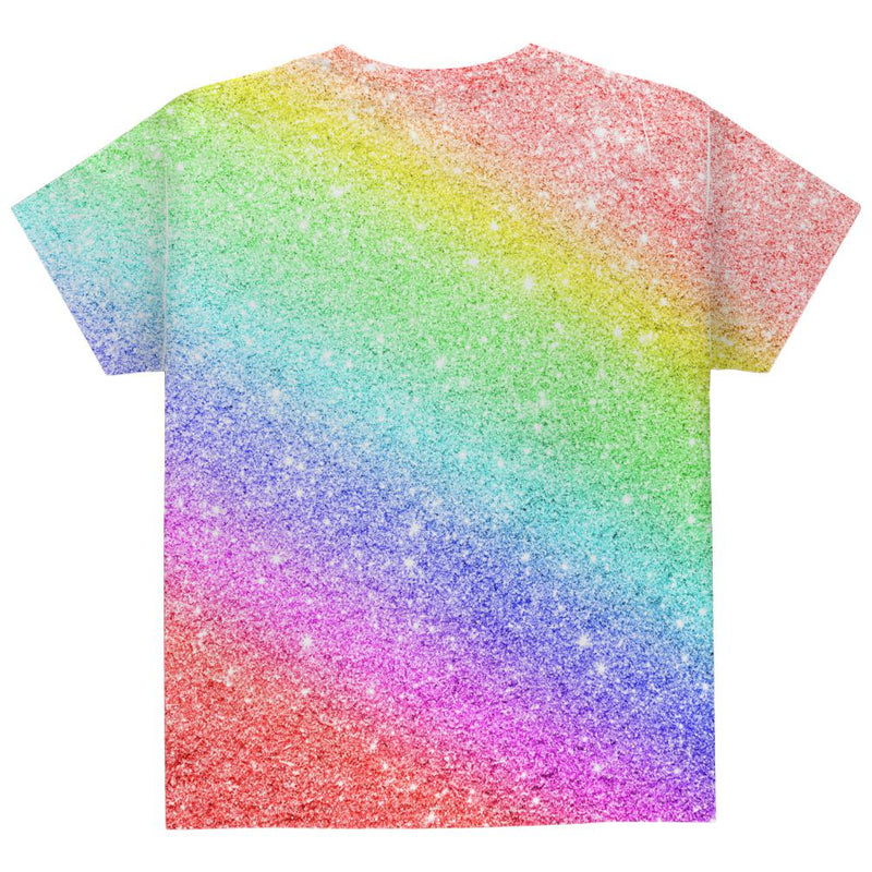 LGBTQ Pride Faux Rainbow Glitter All Over Youth T Shirt Youth T-Shirts Old Glory