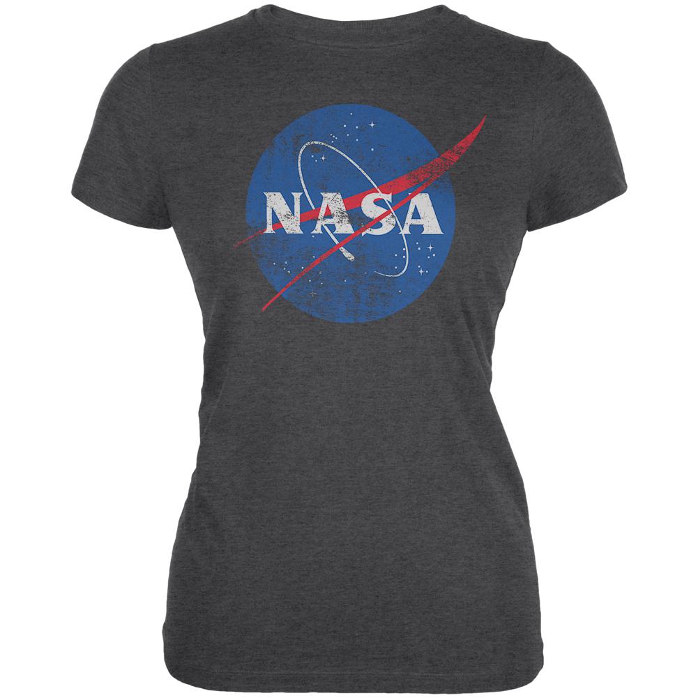 NASA Distressed Logo Juniors Soft T Shirt Juniors T-Shirts NASA 2XL Black