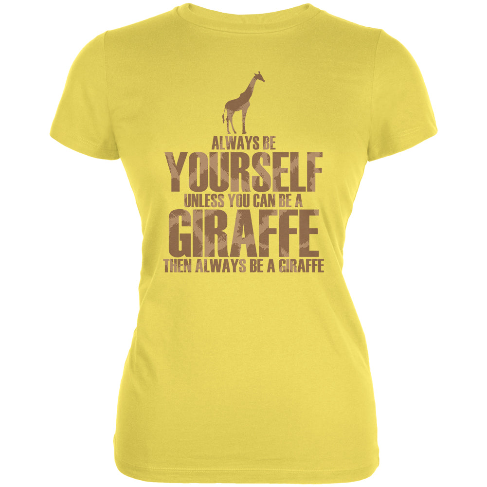 Always Be Yourself Giraffe Juniors Soft T Shirt Juniors T-Shirts Old Glory 2XL Yellow