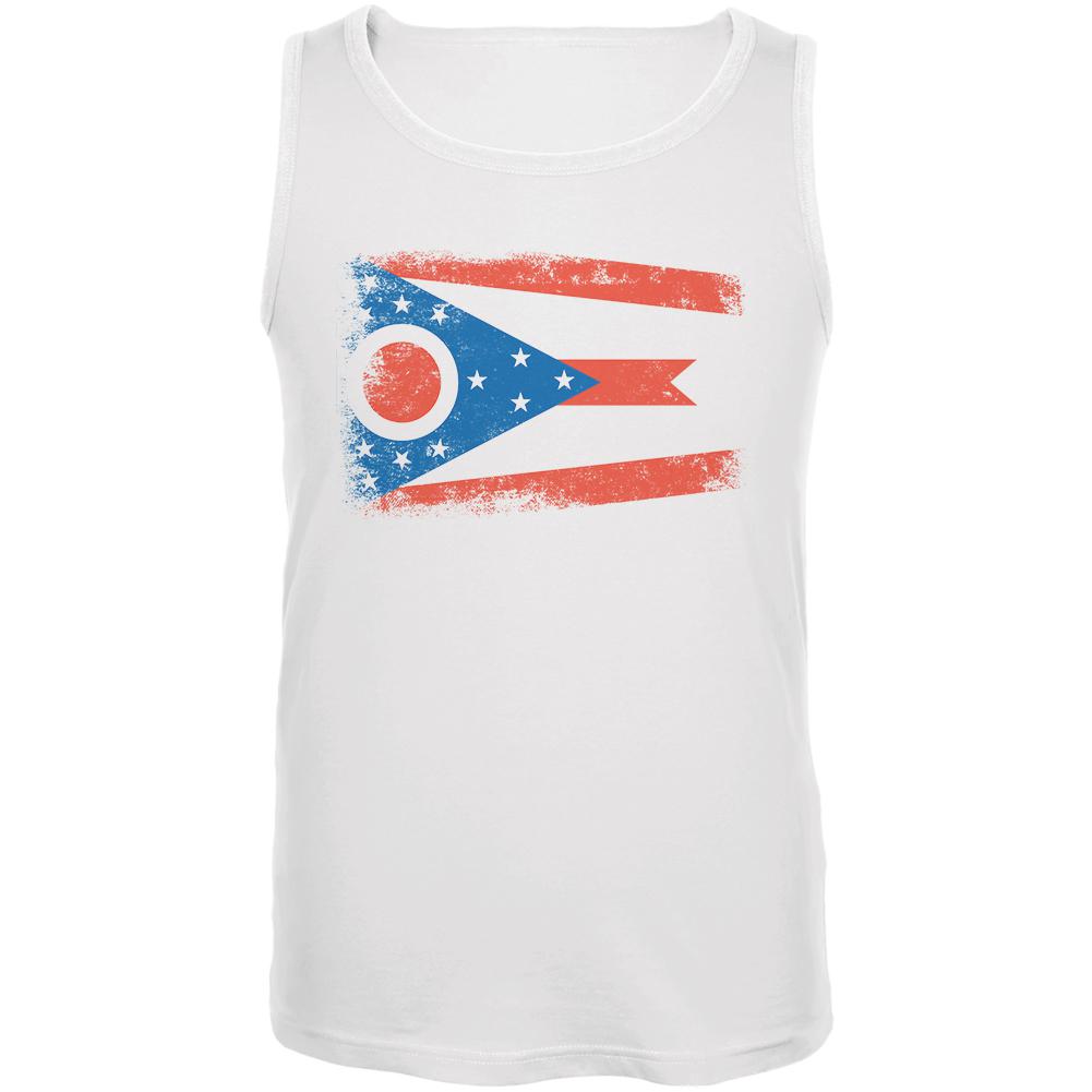 Born and Raised Ohio State Flag Mens Tank Top Men's Tank Tops Old Glory 2XL White