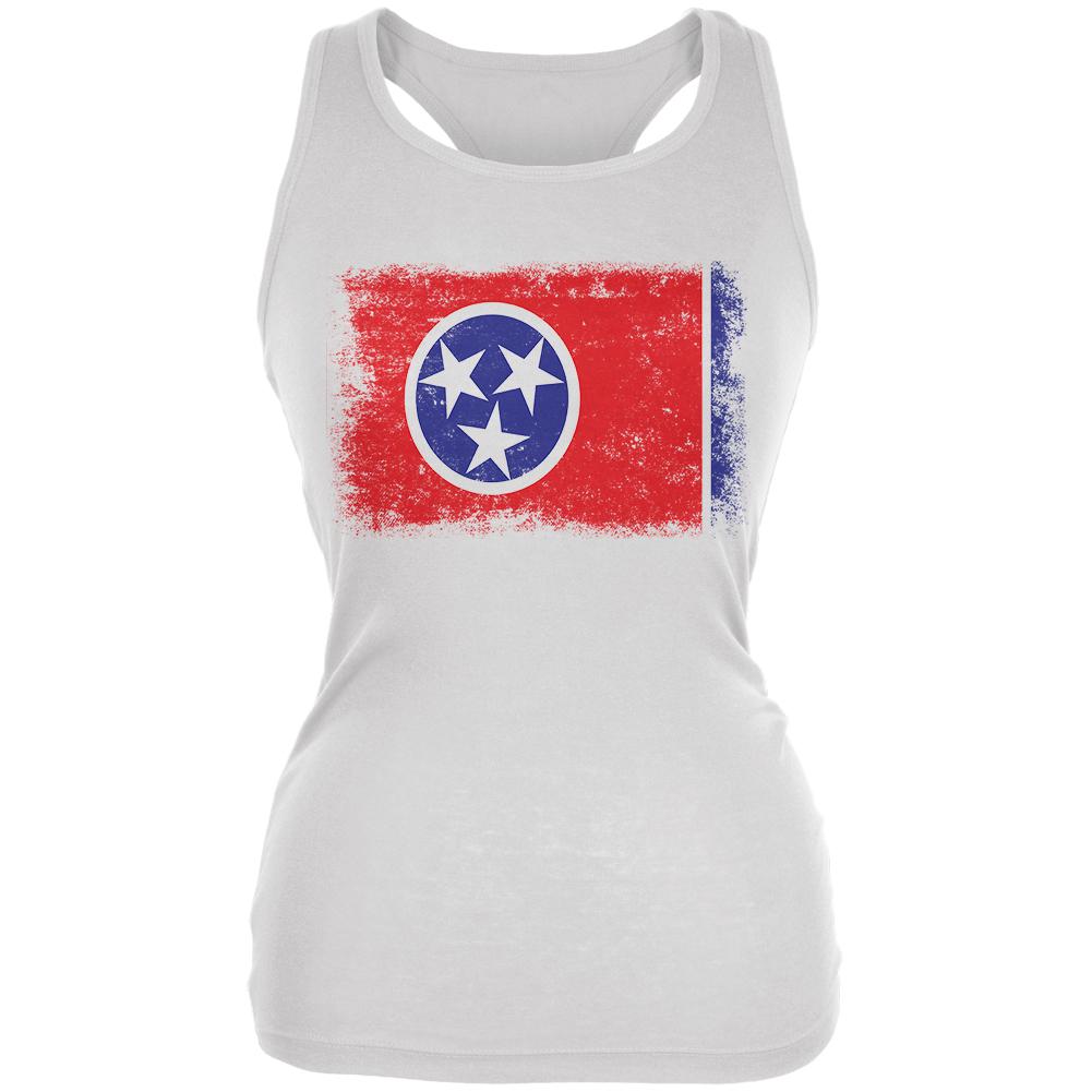 Born and Raised Tennessee State Flag Juniors Soft Tank Top Juniors Tank Tops Old Glory 2XL Multi