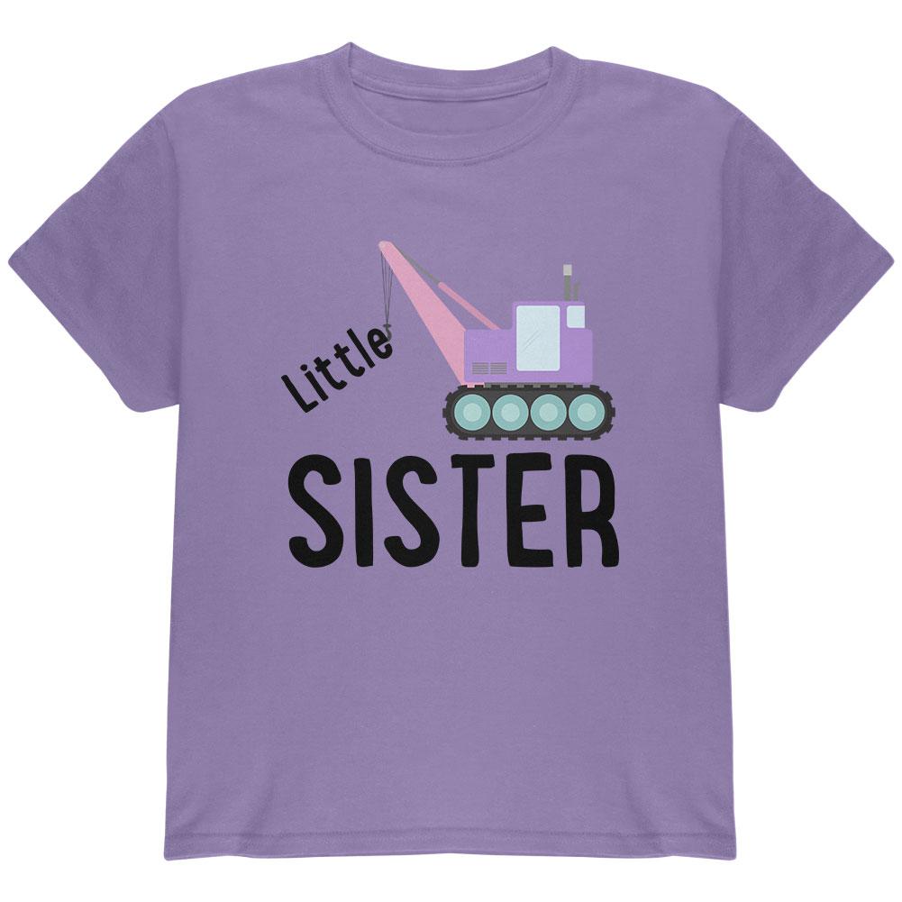 Little Sister Construction Truck Crane Youth T Shirt Youth T-Shirts Old Glory LG Violet