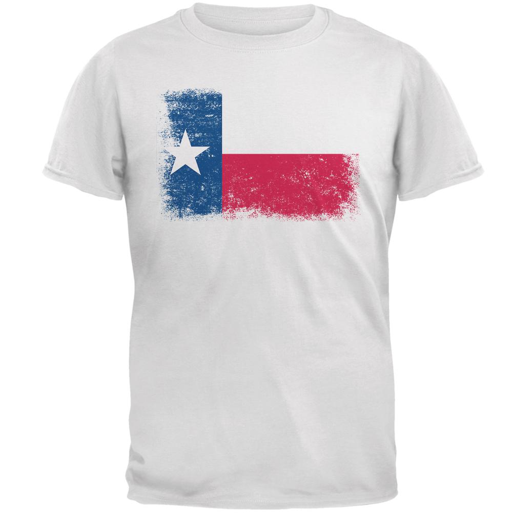 Born and Raised Texas State Flag Mens T Shirt Men's T-Shirts Old Glory 2XL White