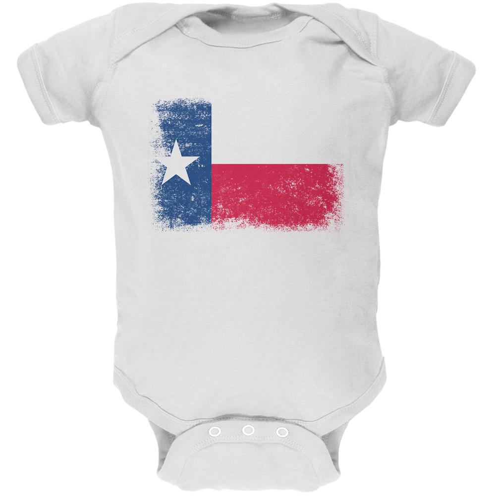 Born and Raised Texas State Flag Soft Baby One Piece Baby One Piece Old Glory 0-3M White