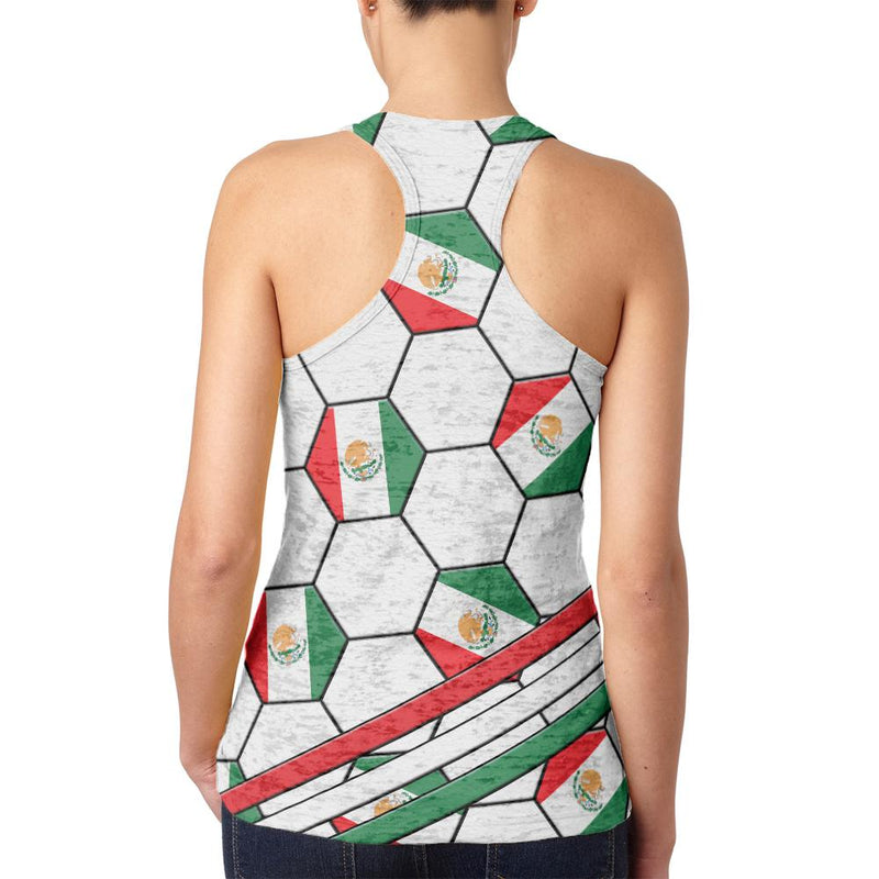 World Cup Mexico Soccer Ball Juniors Burnout Racerback Tank Top Juniors Tank Tops Old Glory