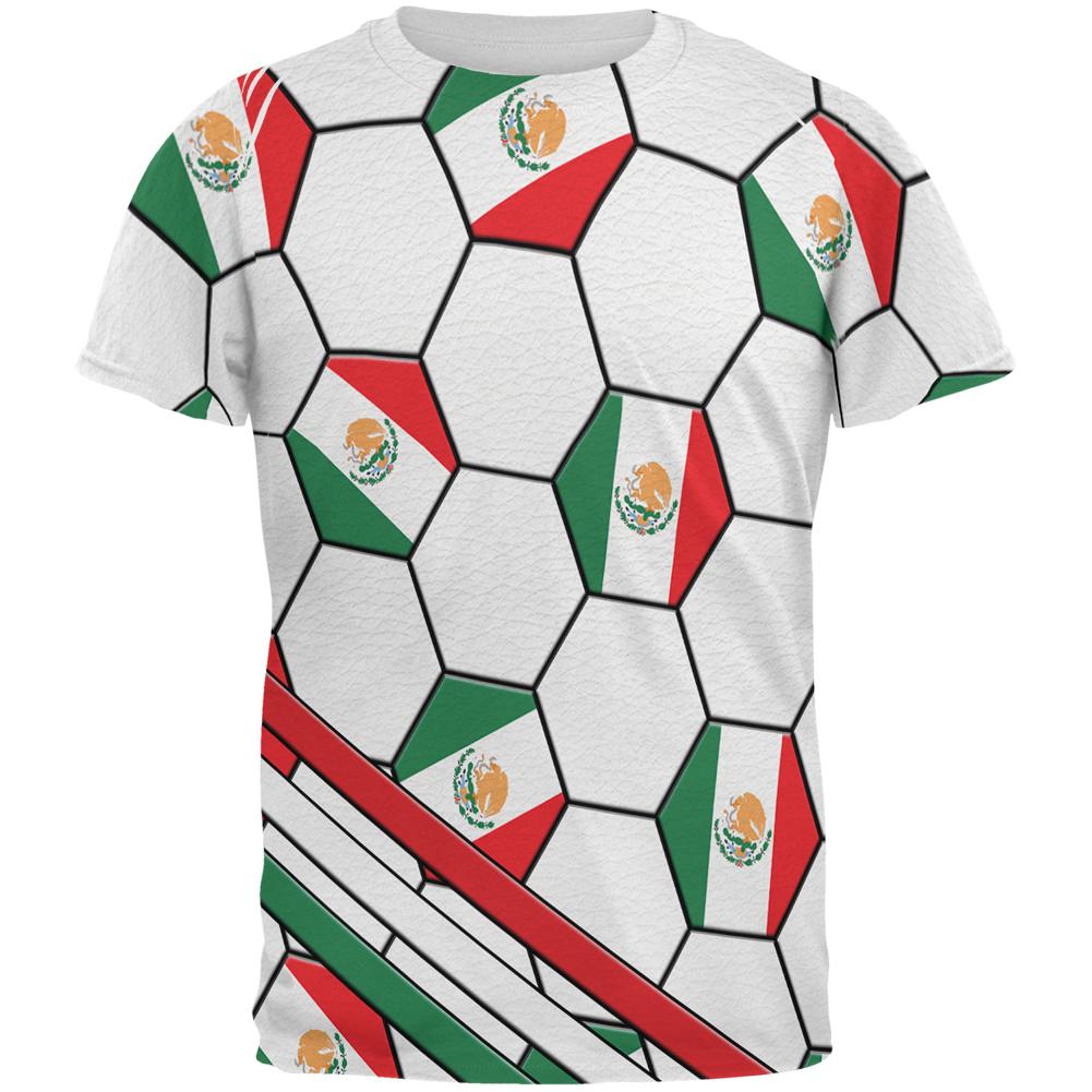 World Cup Mexico Soccer Ball All Over Mens T Shirt Men's T-Shirts Old Glory 2XL Multi