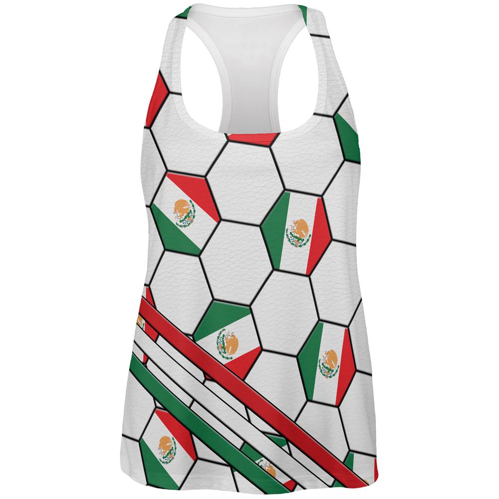 World Cup Mexico Soccer Ball All Over Womens Work Out Tank Top Women's Tank Tops Old Glory 2XL Multi