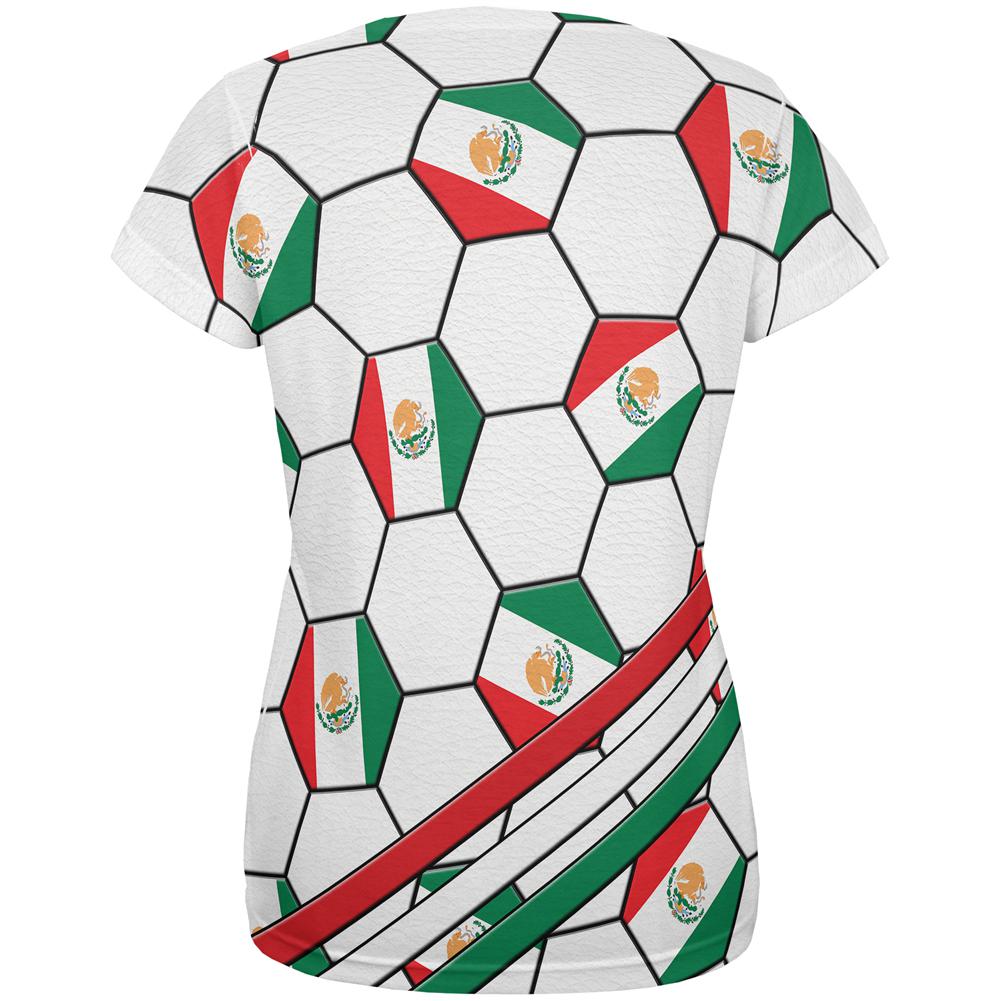 World Cup Mexico Soccer Ball All Over Womens T Shirt Women's T-Shirts Old Glory