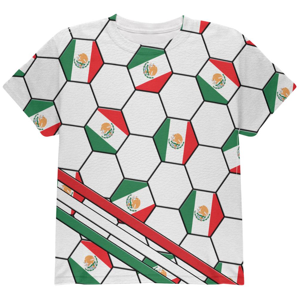 World Cup Mexico Soccer Ball All Over Youth T Shirt Youth T-Shirts Old Glory LG Multi