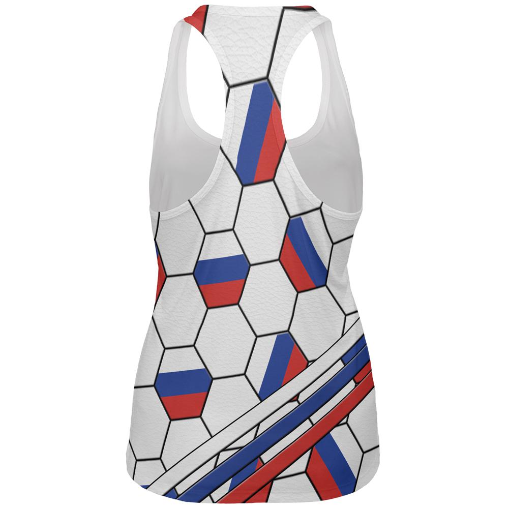 World Cup Russia Soccer Ball All Over Womens Work Out Tank Top Women's Tank Tops Old Glory