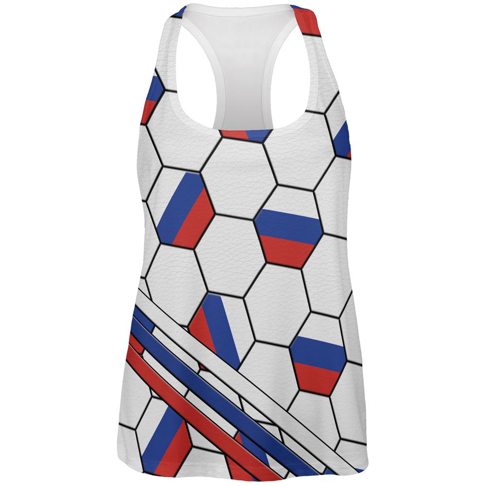 World Cup Russia Soccer Ball All Over Womens Work Out Tank Top Women's Tank Tops Old Glory 2XL Multi