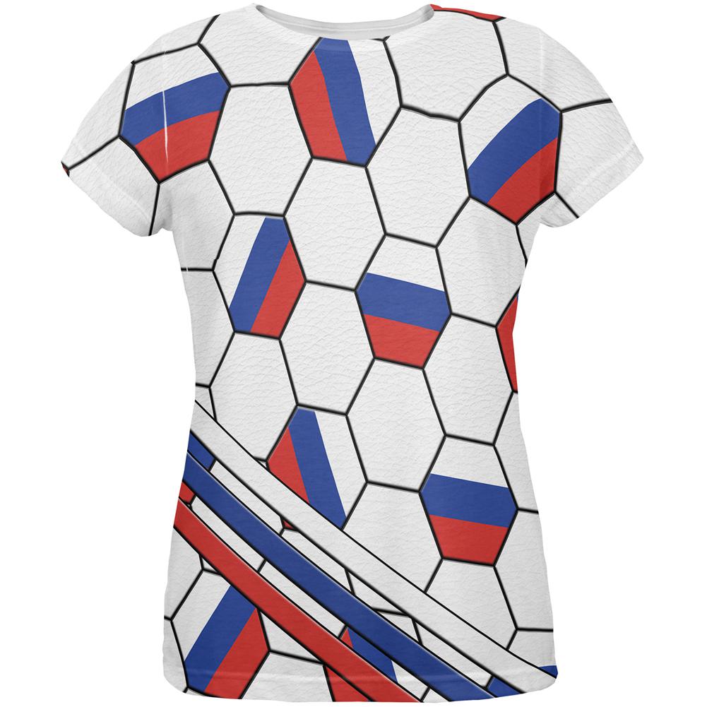 World Cup Russia Soccer Ball All Over Womens T Shirt Women's T-Shirts Old Glory 2XL Multi