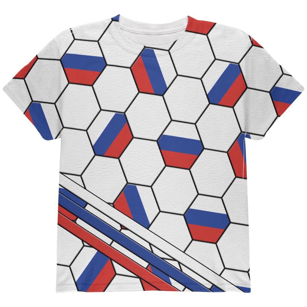 World Cup Russia Soccer Ball All Over Youth T Shirt Youth T-Shirts Old Glory LG Multi