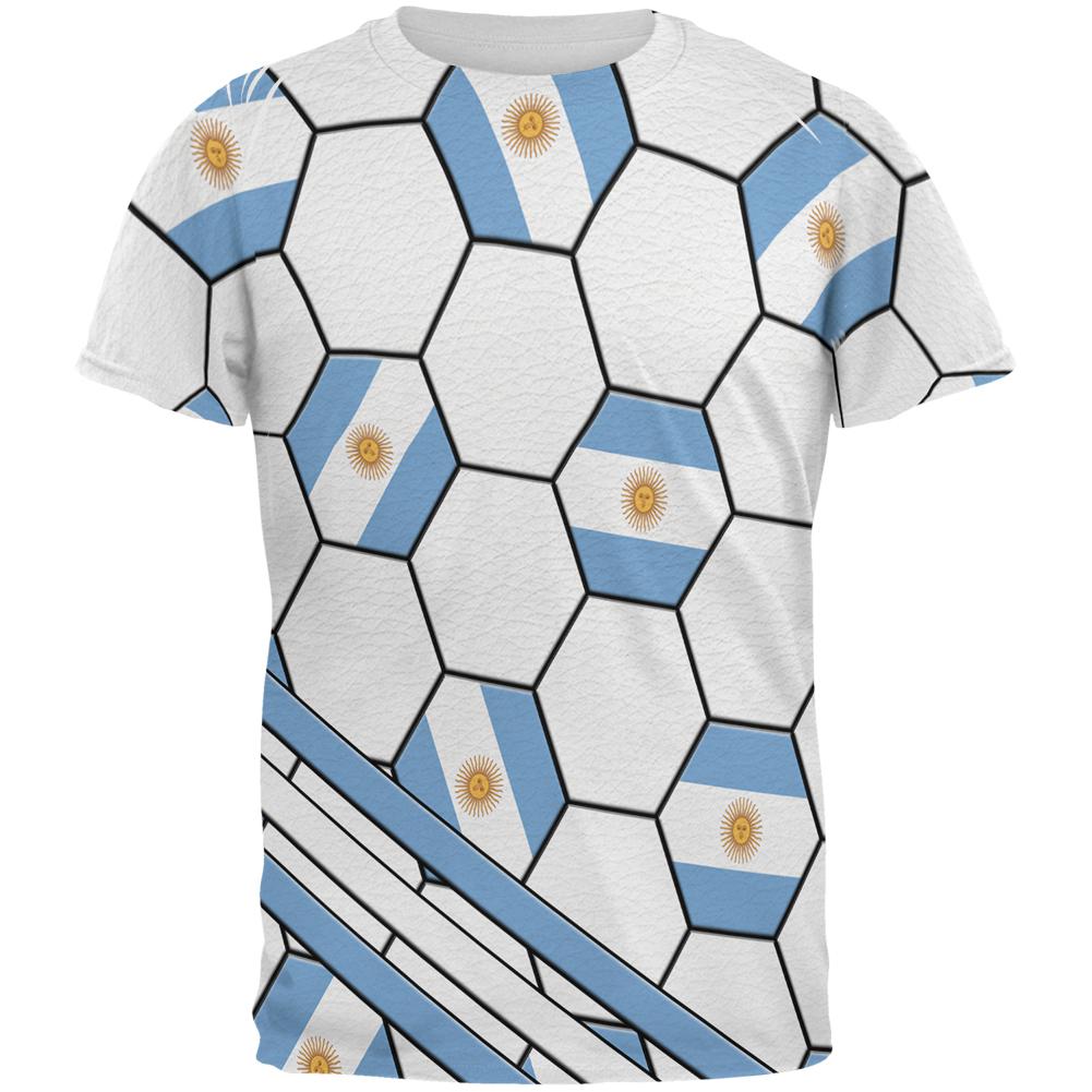 World Cup Argentina Soccer Ball All Over Mens T Shirt Men's T-Shirts Old Glory 2XL Multi