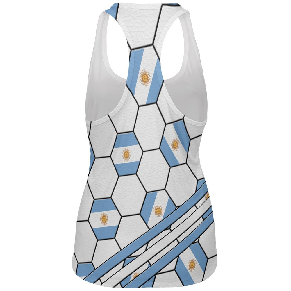 World Cup Argentina Soccer Ball All Over Womens Work Out Tank Top Women's Tank Tops Old Glory
