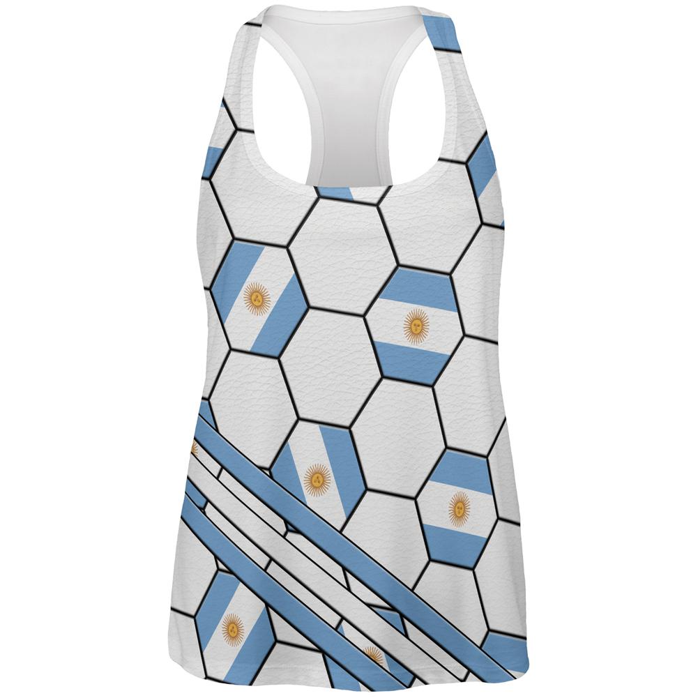 World Cup Argentina Soccer Ball All Over Womens Work Out Tank Top Women's Tank Tops Old Glory 2XL Multi