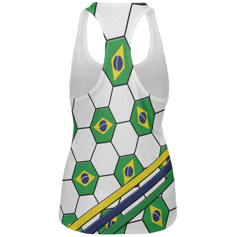 World Cup Brazil Soccer Ball All Over Womens Work Out Tank Top Women's Tank Tops Old Glory