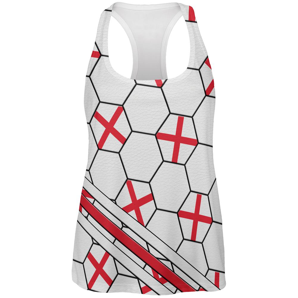 World Cup England Soccer Ball All Over Womens Work Out Tank Top Women's Tank Tops Old Glory 2XL Multi