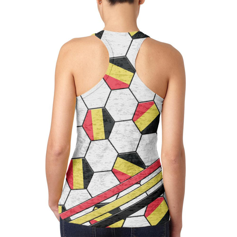 World Cup Belgium Soccer Ball Juniors Burnout Racerback Tank Top Juniors Tank Tops Old Glory