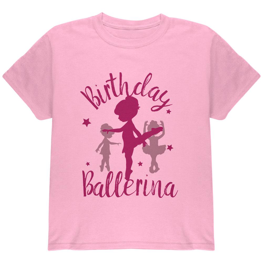 Birthday Girl Ballerina Youth T Shirt Youth T-Shirts Old Glory LG Light Pink