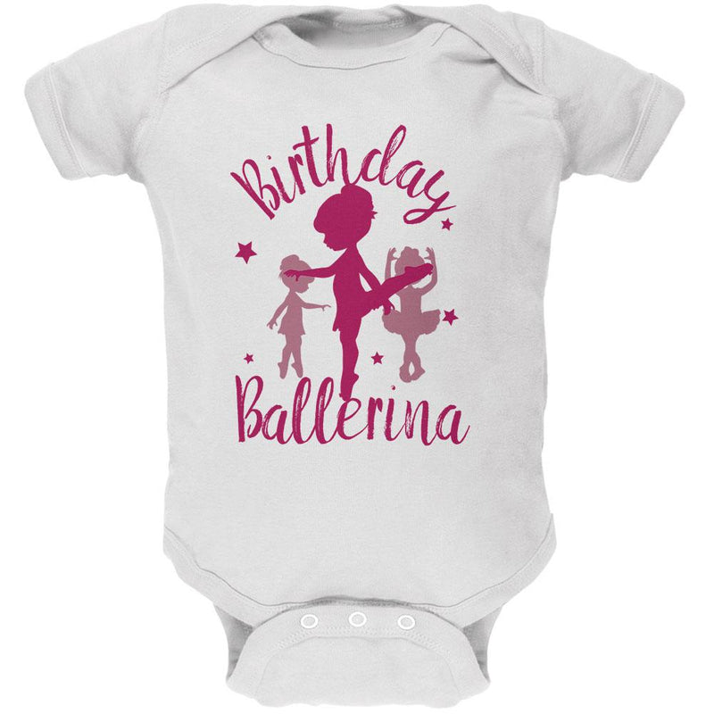 Birthday Girl Ballerina Soft Baby One Piece Baby One Piece Old Glory 0-3M White