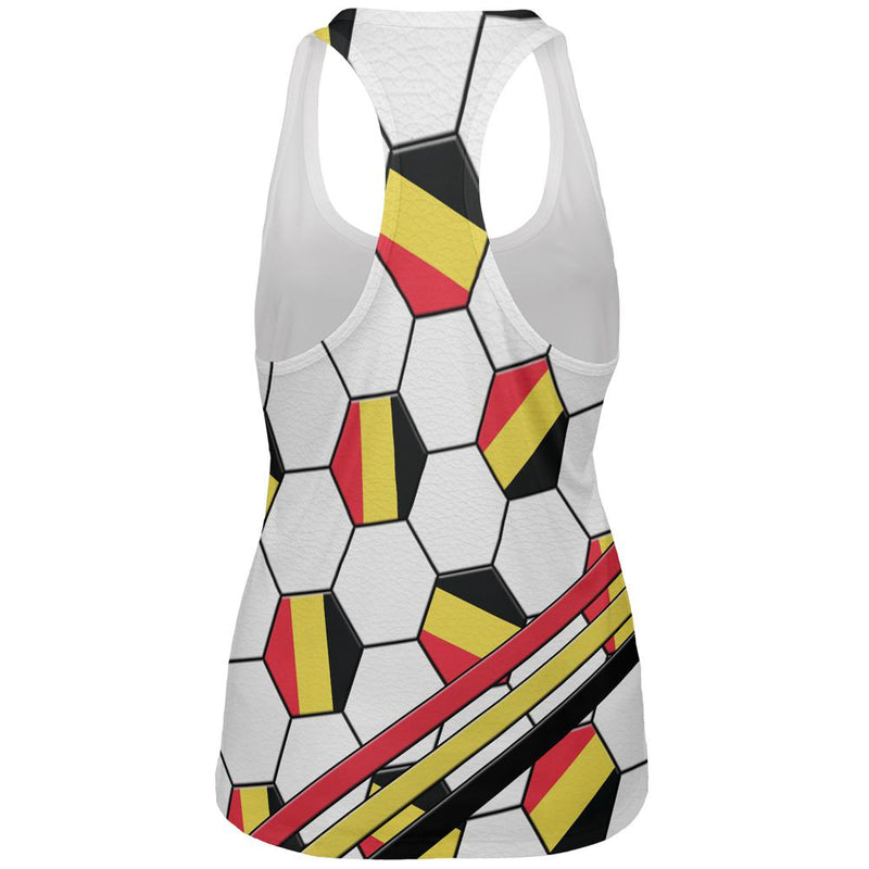 World Cup Belgium Soccer Ball All Over Womens Work Out Tank Top Women's Tank Tops Old Glory