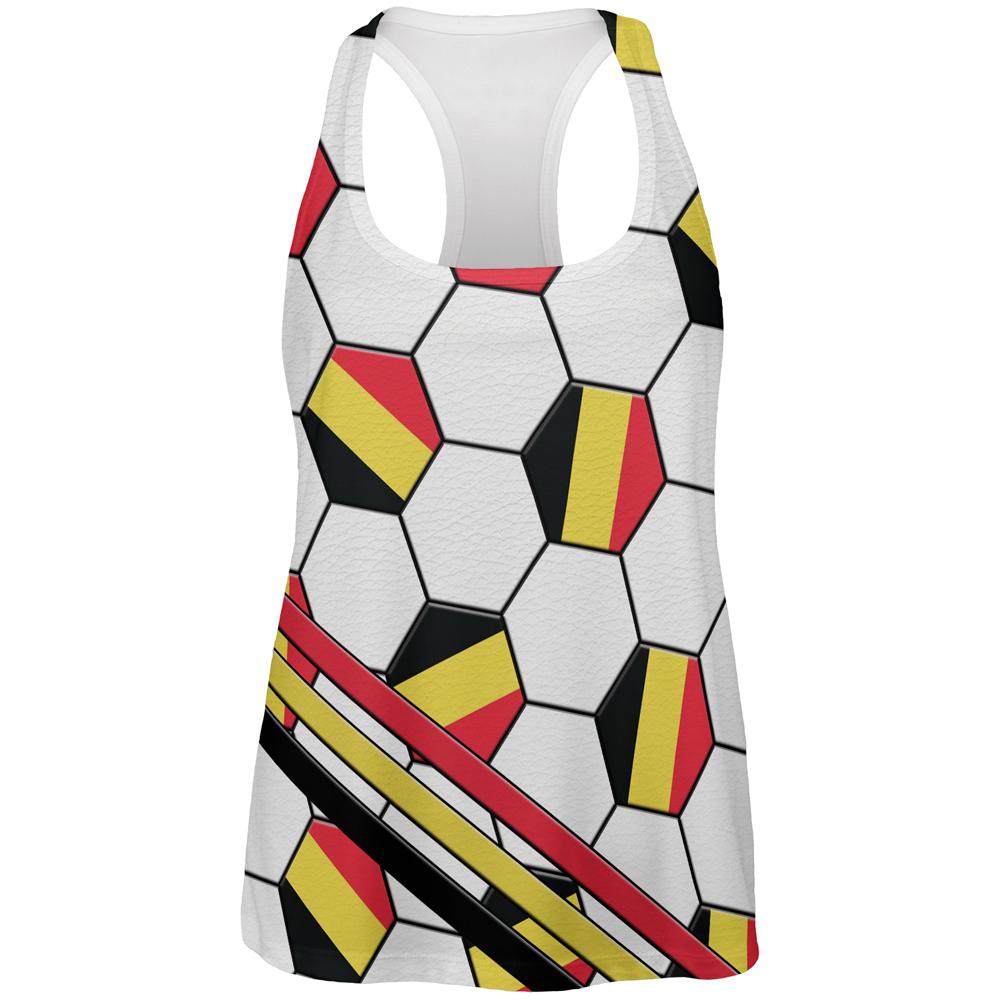 World Cup Belgium Soccer Ball All Over Womens Work Out Tank Top Women's Tank Tops Old Glory 2XL Multi