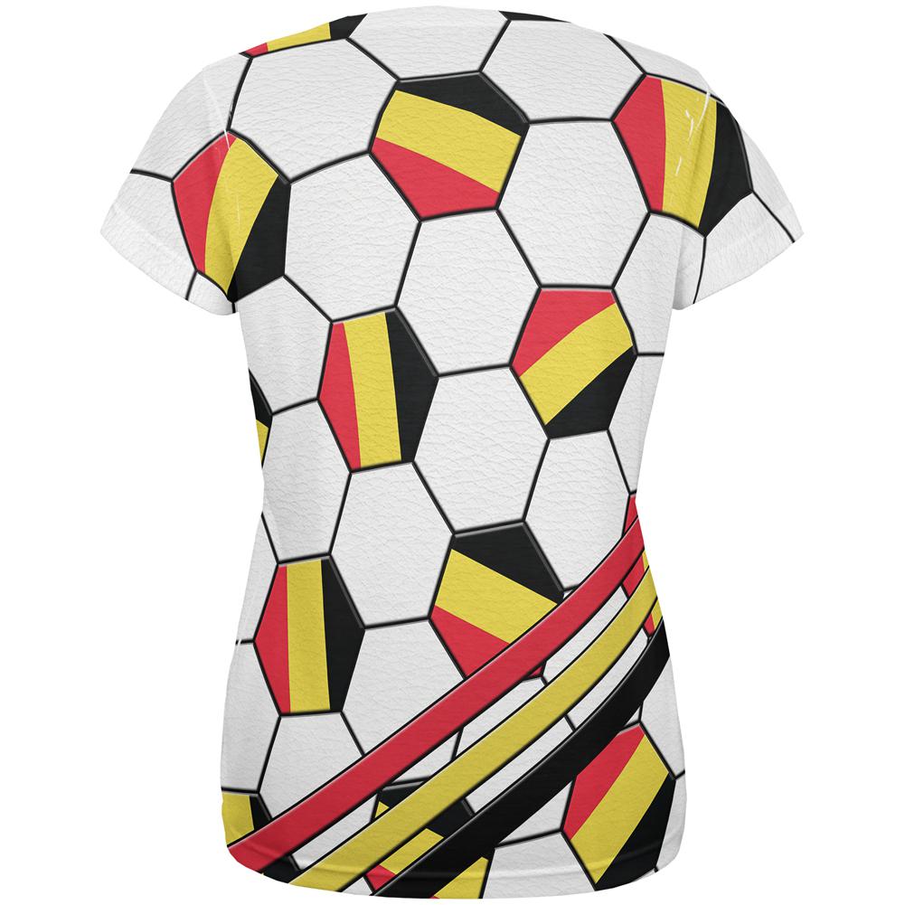 World Cup Belgium Soccer Ball All Over Womens T Shirt Women's T-Shirts Old Glory