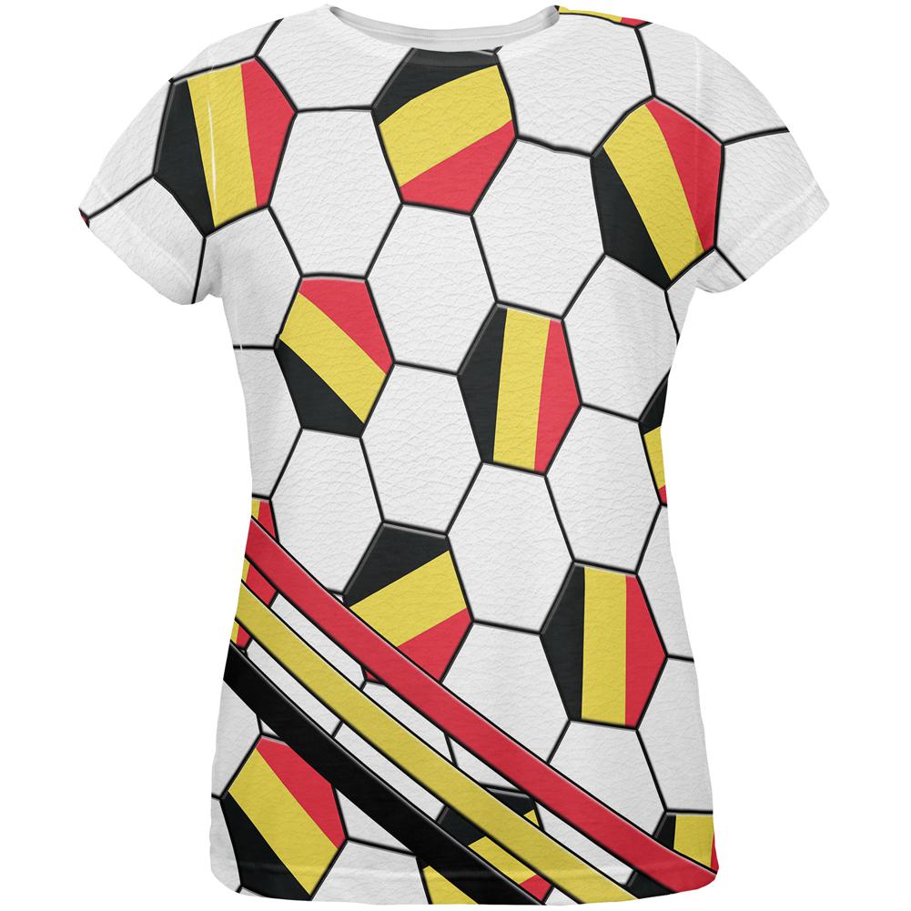World Cup Belgium Soccer Ball All Over Womens T Shirt Women's T-Shirts Old Glory 2XL Multi