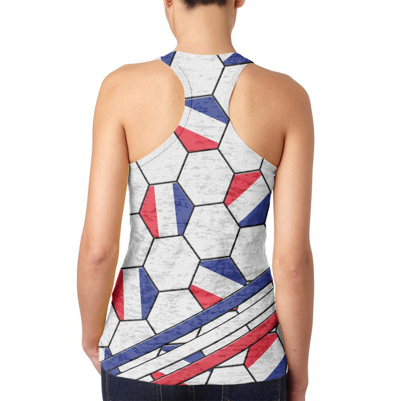 World Cup France Soccer Ball Juniors Burnout Racerback Tank Top Juniors Tank Tops Old Glory